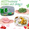 SiliFine 3 Pcs Four Leaf Clover Ceramic Dish and 3