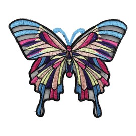 1Pcs Colour Butterfly Patches， Patch Applique DIY Accessories，4.9X 4.3 inches-Embroidered Iron on or Sew On Patch for Jackets, Clothing, Dress, Jeans, Hat, Backpacks, Clothes