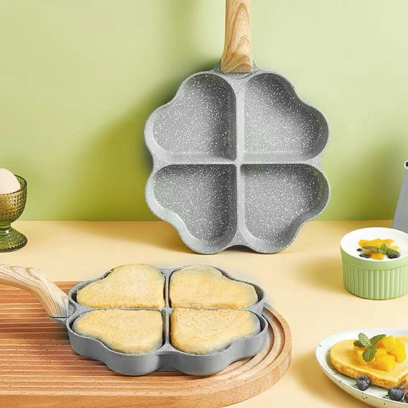 Egg Frying Pan Nonstick Heart Shaped 4 Cup Uniform Heating