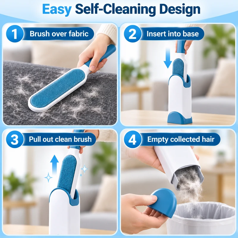 Reusable Pet Hair Remover Brush for Sofas, Carpets & Clothing