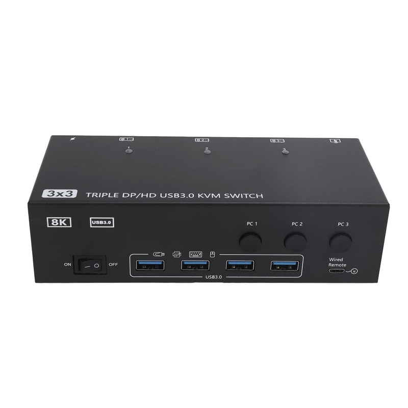 DisplayPort HD USB3.0 KVM Switch 8K At 60Hz 4K At