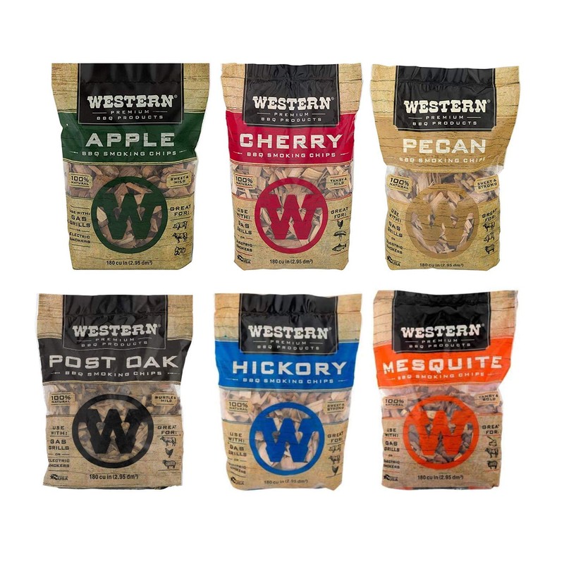 Western Wood Smoking Chip Variety Pack of 6, 180 cu