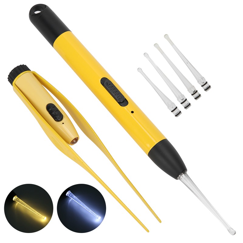Rechargeable LED Luminous Earpick Ear Tweezers Portable Earwax Removal Cleaning