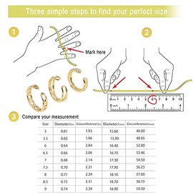 DAILI 3pcs Gold Stackable Rings Set for Women, 14k Gold Plated Adjustable Open Stacking Knuckle Chunky Signet Thumb Ring, Tarnish Twist Cross Design Rings, Stainless Steel, No Gemstone