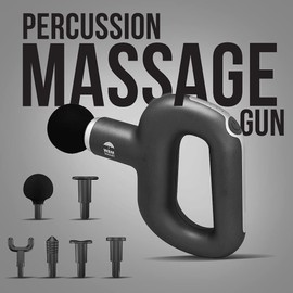 WBM Smart Massage Gun - Powerful Deep Tissue Percussion Muscle Massager for Sore Muscle and Stiffness, Super Quiet, 3 Speeds & 6 Massage Heads