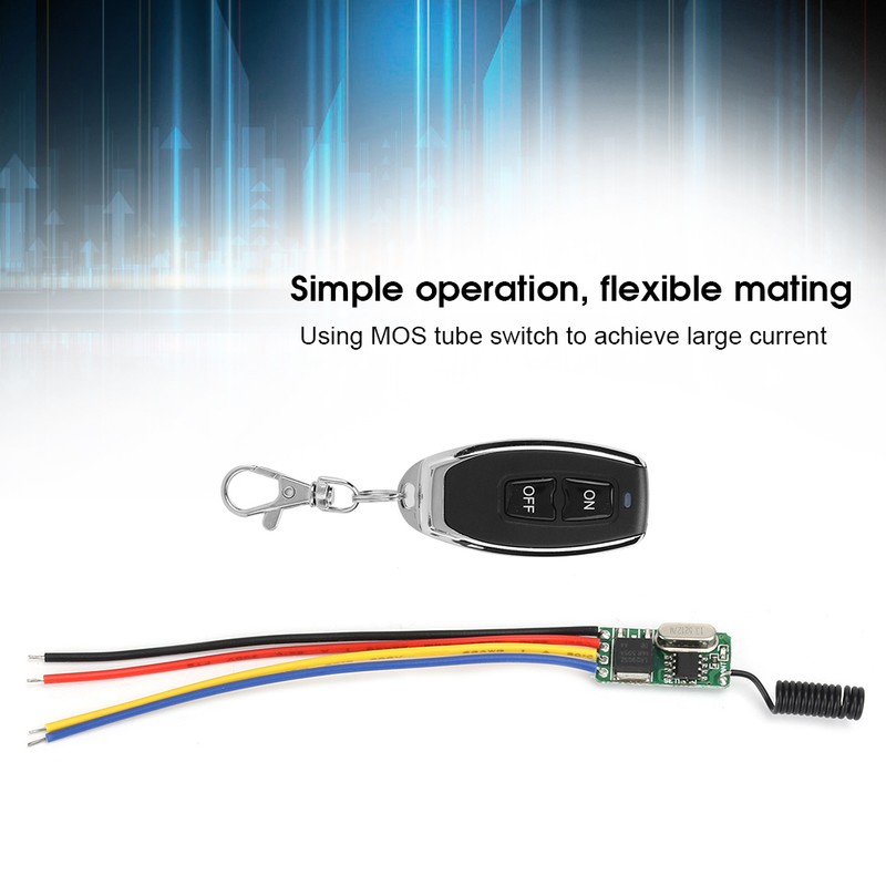 Wide Voltage 3.7‑12V Micro Wireless Remote Control Switch Module LED