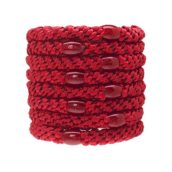 L. Erickson Grab & Go Ponytail Holders, Red, Set of Eight - Exceptionally Secure with Gentle Hold