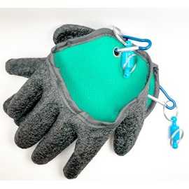 CuiCanfla Fishing Gloves, Waterproof Fishing Gloves, Pack of 2, Puncture Resistant, Bite-Resistant, Waterproof Gloves with Magnetic Closure for Safe Handling of Pike Catfish
