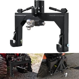 SYNTHACY 3 Point Quick Hitch with Quick Attach Adapter, Heavy-Duty Category 1 3pt Hitch Receiver for Tractor, 3000lbs Capacity Steel Quick Connect Three Point Hitch for Farm Equipment, Black