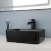 KECTIAKL Bathroom Vessel Sink 16 Inch Black Ceramic Sink Bowl,Above