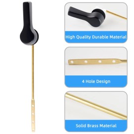 Universal Front Mount Handle Hibbent 2 Pack Toilet Tank Flush Lever Replacement,Un - Matte Black