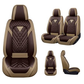 Car Seat Cover for Chrysler Pacifica 2004-2024, Comfortable, Durable Leather Seat Cover, All Weather Sports Car Seat Cover Full Set(Standard 2 Seats, Coffee)