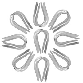 50 Piezas de Cuerda de Alambre Dedal Clips de Cuerda de Alambre Herramientas de Aparejo de Cable de Acero Inoxidable para la Construcción Naval, Guardacabos de Acero (M2 (2 mm))