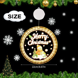 DAZZTIME Christmas Decorative Window Light, LEDs Christmas Lights Window with Suction Cup, Snowman Santa Claus Window Lights, for Room, Garden, Balcony, Christmas, Indoor Decoration