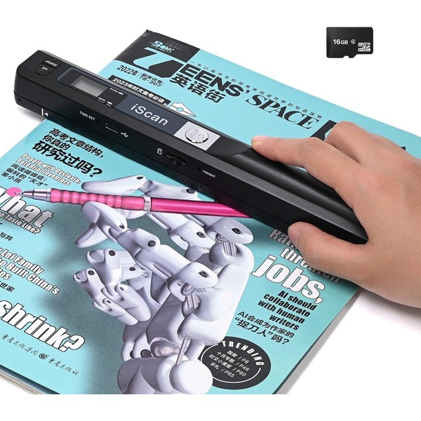 A4 Document Scanner, Portable Photo Scanner with 16GB Memory Card