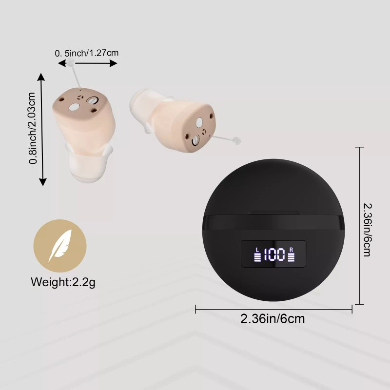 K&FCOPTEE BTE Rechargeable Hearing Amplifiers for Hearing Loss with Charging