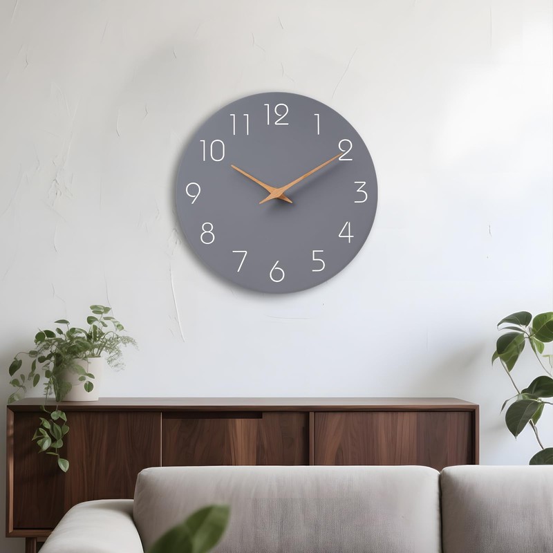 Mosewa Wall Clock Silent Non Ticking Decorative for Kitchen Bedroom