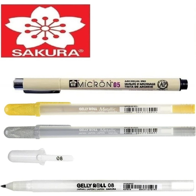 Sakura Gelly Roll Metallic Metallic 3 Pieces (White Gold) and
