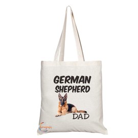Coralgraph TB563 GERMAN SHEPHERD DAD Novelty Present Gift Printed Eco-Friendly Stylish Long Handled Tote Shoulder Bag