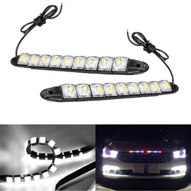 jokormo 2 PCS LED Car Daytime Running Strip Lights Kit, Super Bright IP67 Waterproof Vehicle Fog Lamp, Universal 12V Flexible High Power Automotive Clearance Light for Truck SUV Car (White)