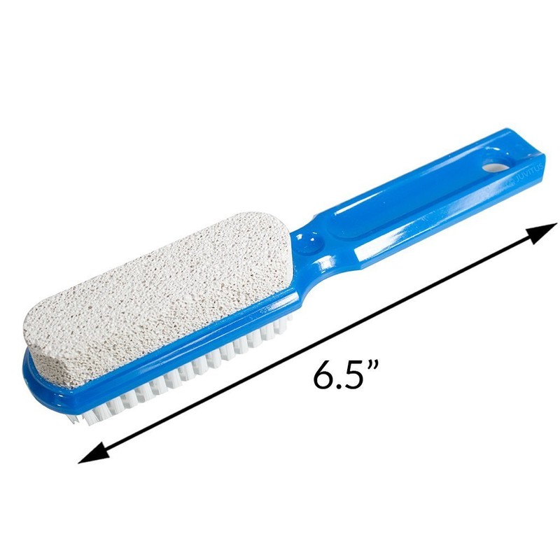 Two Sided Foot Scrubber with Handle: Pumice Stone Smoother &