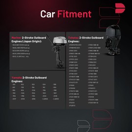 BDFHYK 1134 universal Spark Plugs Compatible with Yamaha Tohatsu Mariner 2-Stroke Outboard Engines Replacement for BR8HS-10 Set of 6