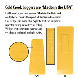 Cold Creek Loggers Made in USA ! Spiked Tree Wedges for Tree Cutting Falling, Bucking, Felling Wedges Chainsaw Loggers Supplies, 3-5.5" and 3-8" Wedges Plus Free Storage Bag Made in USA!