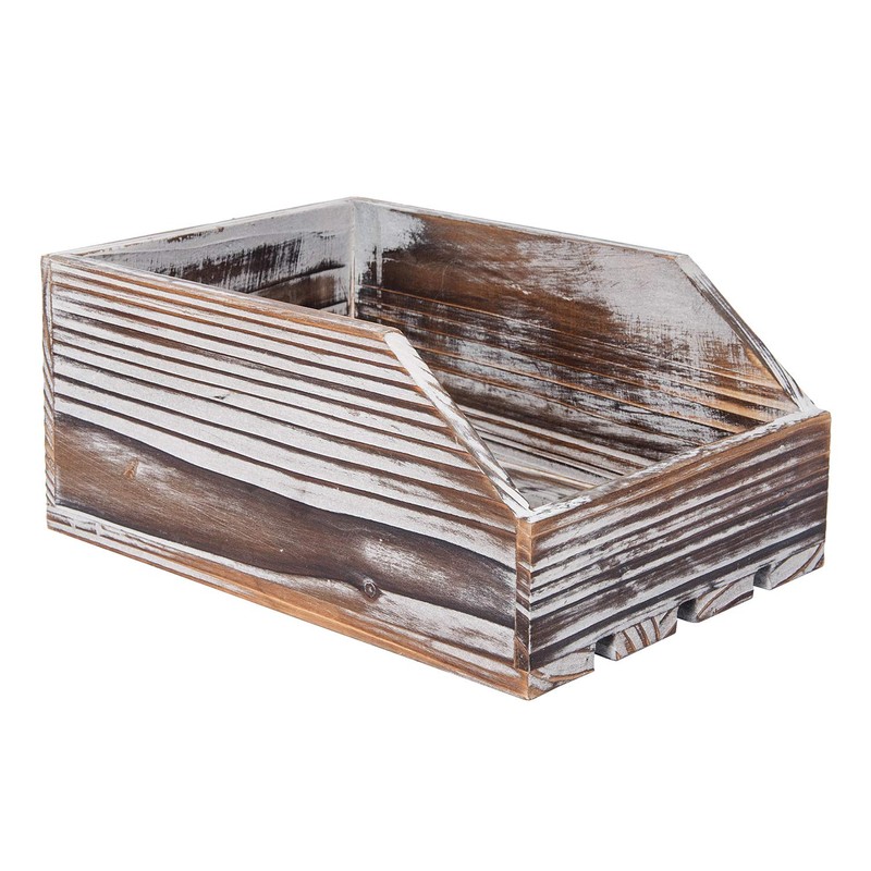 Liry Products Torched Wood Paper Nesting Tray Stackable Document Storage