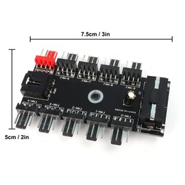 HuaLiSiJi PC Fan Connector 12 V 4 Pin PWM, 10 Channel 4 Pin Fan HUB, CPU Cooler Fan Connection Desktop Computer Cooler (10 Ports)