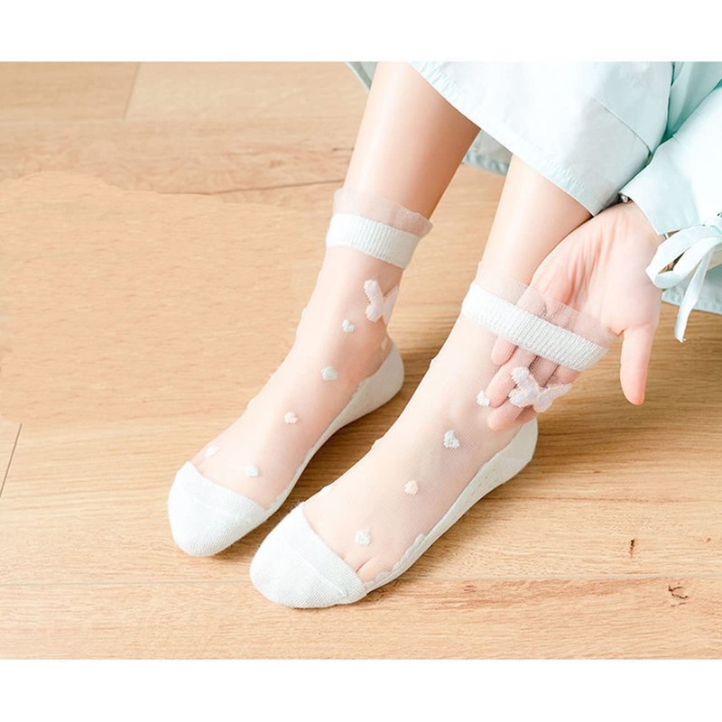 ZEFANGYU Children's Socks, See-Through Socks, Summer, Ultra-thin, Mesh, Baby, Girls,