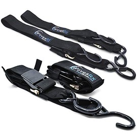WAVESRX Marine Boat Trailer Transom Tie-Down (4 Pack) | Adjustable 2"x24" Safety Straps | 1200 LBS Capacity to Securely Transport Boats, Jet Skis and Other PWC