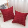 HERAYLI Corduroy Decorative Throw Pillow Covers, Boho Stripe Soft Square