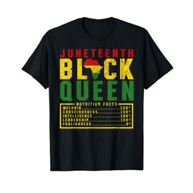 Juneteenth Women's Black Queen Diet Melanin Black Pride T-Shirt