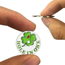 FINGER TEN Golf Ball Marker for Ladies Men Value 6 Pack, Golf Accessories Ballmarker Magnetic fit Golf Divot Tools Hat (Four Leaf-6 Pack)