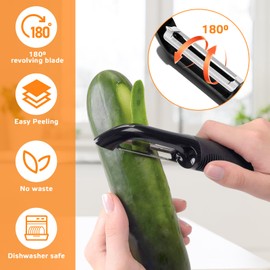 Potato Peeler Set, Universal Peeler, Stainless Steel Peeler with Rotating Blades, Asparagus Peeler, Multifunctional, Y-Shaped Vegetable Peeler for Vegetables, Fruits