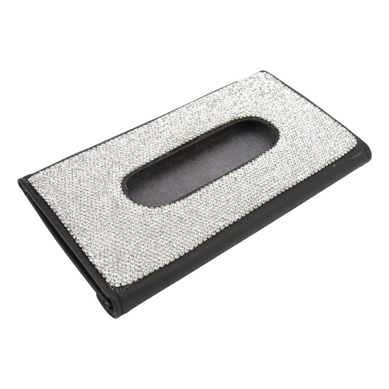 Rhinestone Sun Visor Tissue Box Bling Napkin Storage Holder Universal