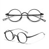 Coyee Titanium Round Eyeglass Frame Retro Glasses Ultralight Spectacles Black