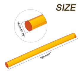 sourcing map 6pcs Mini Hot Glue Sticks for Mini Glue Gun, 4-inch x 0.28-inch Glue Gun Sticks for Art DIY Craft, Clear Orange