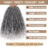 COOKOO 12 Inch Pre-looped Yanky Twist Crochet Hair 8 Packs