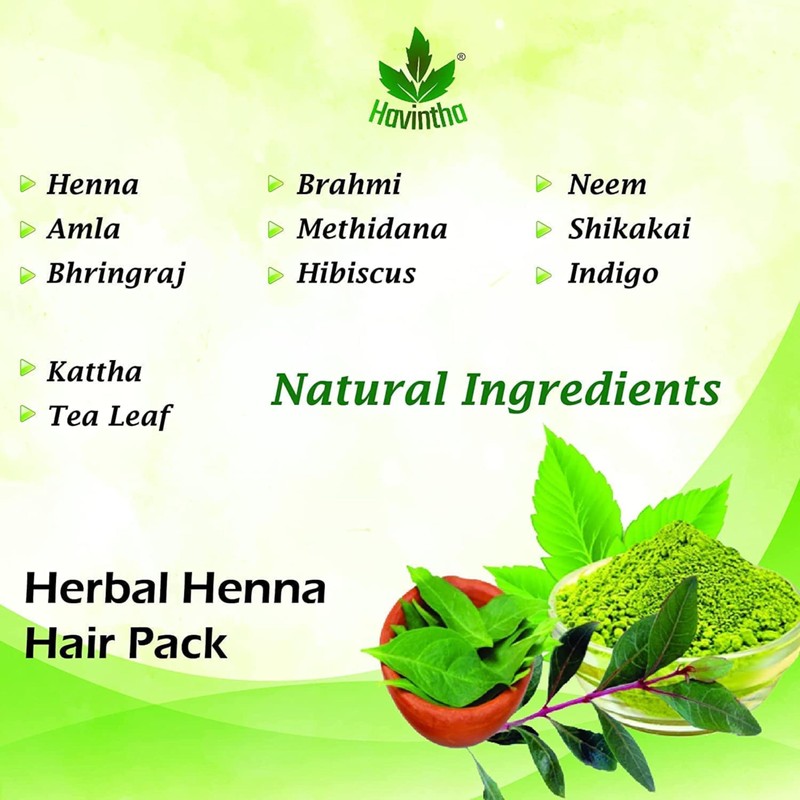 Havintha Natural Herbal Henna Hair Pack 11 Herbs Mix Mehandi