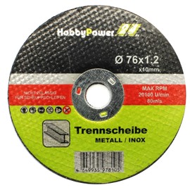 Metal Cutting Discs 76 mm for Bosch GWS 10.8 12V Stainless Steel Sheet Pack of 10