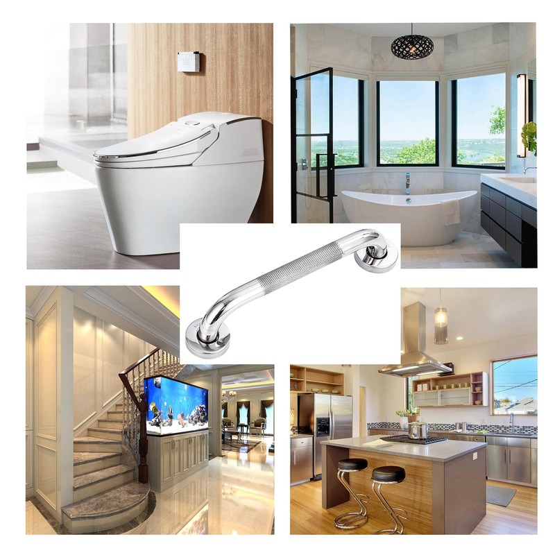 Oruiiju Pack of 2 Shower Handrails 304 Stainless Steel with