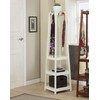 Roundhill Furniture Vassen Coat Rack with 3-Tier Storage Shelves, White