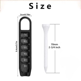 Golf Tee Height Adjuster with 6 Adjustable Settings Plastic Tee Positioner Tool for Consistent Swing Practice, Golf Training Accessories, Fits All Standard Tees (Black, White)