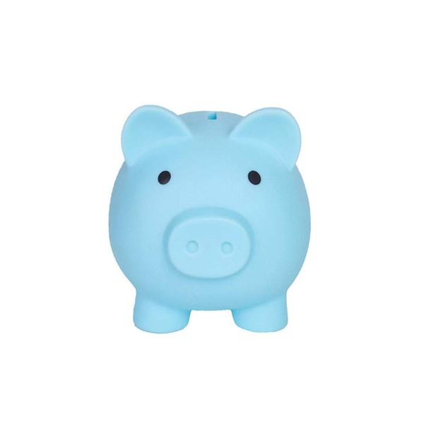 Cute Piggy Bank, Coin Bank for Boys and Girls, Children's Plastic Shatterproof Money Bank，Children's Toy Gift Savings Jar. (Blue)
