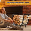 TANIVO Firewood Rack, Firewood Holder for Outdoor and Indoor Fireplace