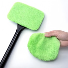 qixiang Windshield Cleaning Tool,Car Window Cleaner with 6 Reusable and Washable Microfiber Pads and Extendable Handle Auto Inside Glass Wiper