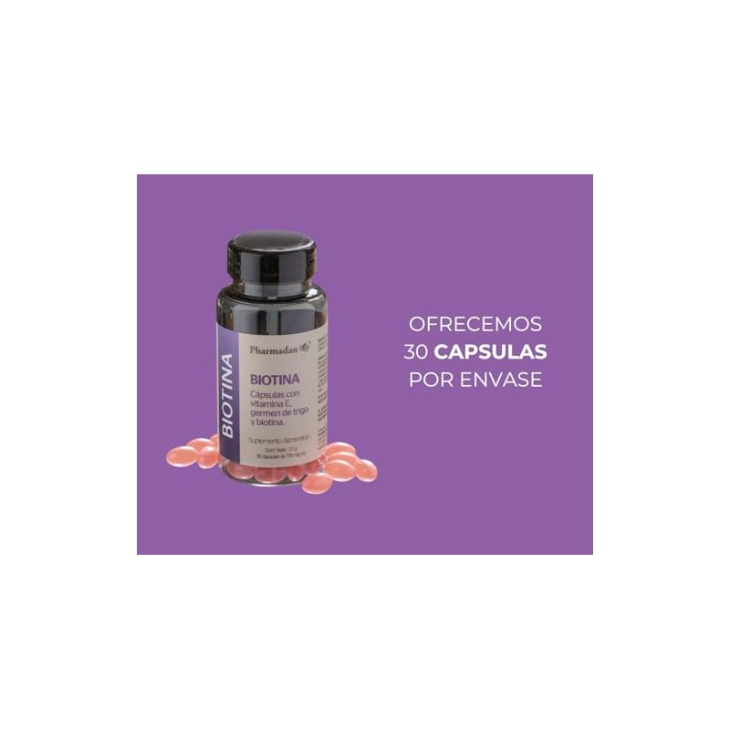 Biotina con Vitamina E, 30 Cápsulas de 700 mg