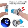 QIMEI-SHOP Pressure Switch Waterproof 16 mm Button LED Switch 12-24