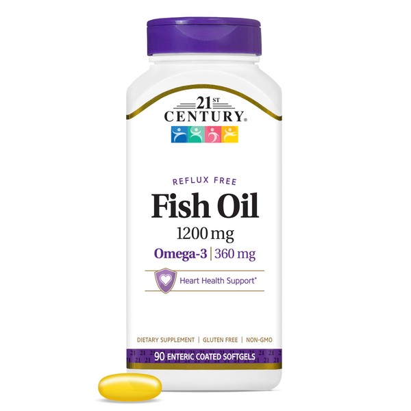 21st Century Fish Oil 1200 mg Enteric Coated Softgels, 90-Count by 21st Century